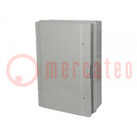 Enclosure: wall mounting; X: 410mm; Y: 610mm; Z: 202mm; ABS; grey