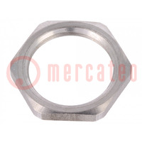 Nut; M20; stainless steel; Thk: 3mm; Spanner: 24mm; Thread: metric