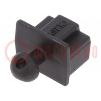 Protection cap; black; Application: RJ45 sockets