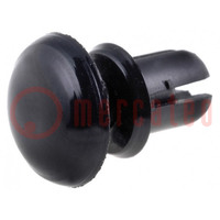 Rivet; polyamide; Panel cutout diam: 4mm; black; UL94V-2