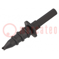 Probe tip; 5A; black; Socket size: 4mm; Plating: nickel plated