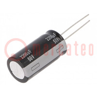 Capacitor: electrolytic; THT; 2200uF; 50VDC; Ø16x31.5mm; ±20%; NHG