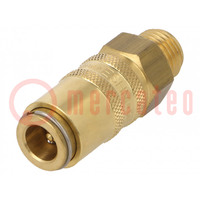 Quick connection coupling; straight,with valve; max.10bar