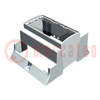 Enclosure: for DIN rail mounting; Y: 110mm; X: 87.8mm; Z: 62mm; grey