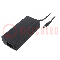 Power supply: switched-mode; 12VDC; 5A; Out: 5,5/2,1; 60W; -5÷40°C