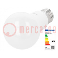 LED lámpa; hideg fehér; E27; 230VAC; 1521lm; P: 12,5W; 200°; 6500K