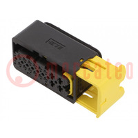 Connector: automotive; female; plug; for cable; PIN: 16; black; IP67