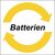 System-Wertstoffkennzeichnung - Batterien, Weiß/Gelb, 10 x 10 cm, Aluminium