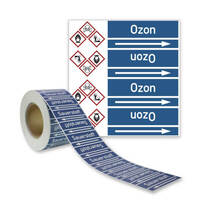 SafetyMarking Rohrleitungsband, Ozon, Gruppe 0, blau, DIN 2403, Länge 33m