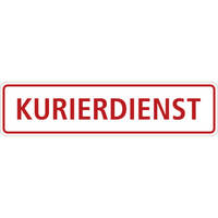 SafetyMarking Hinweisschild Kurierdienst, 29,7 x 10,5 cm Aluminiumverbundplatte