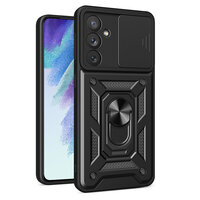 1_Hybrid Armor Camshield Hülle für Samsung Galaxy A54 5G gepanzerte Hülle mit Kameraabdeckung schwarz