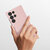 3_Dux Ducis Grit Hülle für Samsung Galaxy S23 Ultra elegante Hülle aus Kunstleder rosa