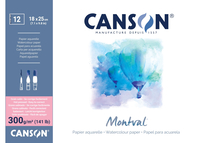 CANSON MONTVAL - BLOC 12 FEUILLES PAPIER AQUARELLE GRAIN SATIN - 18 X 25CM - 300G/M² C518408002