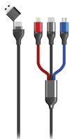 2GO 797361 USB-kabel 1,2 m USB A/USB C USB C/Micro-USB B/Lightning Zwart, Blauw, Grijs, Rood
