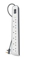 Belkin BSV603AF2M Overspanningsbeveiliging Wit 6 AC-uitgang(en) 2 m