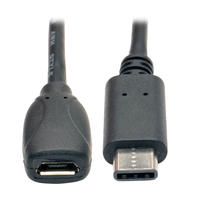 Tripp Lite U040-06N-MIC-F USB Kabel 0,15 m USB 2.0 USB C Micro-USB B Schwarz