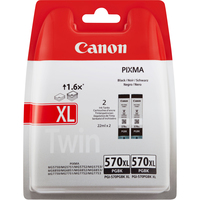 Canon PGI-570BK XL High Yield Black Ink Cartridge (Twin Pack)