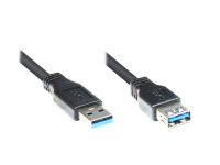 Alcasa 2711-S01 USB Kabel 1 m USB 3.2 Gen 1 (3.1 Gen 1) USB A Schwarz