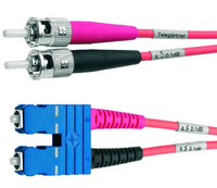 Telegärtner 2xST/SC, OM2, 1 m InfiniBand/fibre optic cable Beige, Oranje