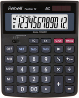 Rebell Panther 12 calculatrice Bureau Calculatrice basique Noir