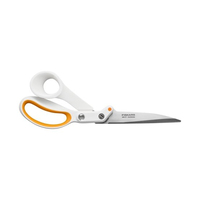 Fiskars 1070082 Büro- & Bastelschere Kunst-& Handwerksscheren Figurenschnitt + gerader Schnitt Orange, Weiß