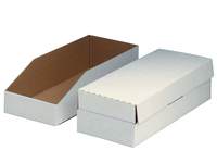 NIPS REGAL-TRAY MDO mit Deckel 110 x 235 x 160 mm, weiß geflammt/braun, Cut-Case aus Wellkarton, 20 Stück, Wellkarton - umweltfreundlich und recycelbar