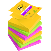 Karteczki samoprzylepne Post-it® Super Sticky Z-Notes, CARNIVAL, 76x76mm, 6x90 kart.