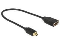 DELOCK HDMI Kabel Ethernet A ->micro D Bu/St 0.20m 3D 4K