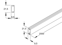 KLEINHUIS HKL1022.5 PVC GOOT +DKS 10X22 R8014 1=1M