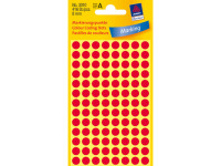 etiket Zweckform 8mm rond 4 vel a 104 etiketjes rood