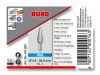 RUKO 101002 Blechschälbohrer HSS Gr. 2, 4-20 mm