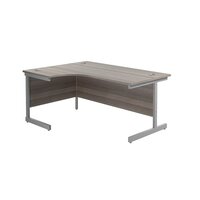 Jemini Radial Left Hand Desk 1800x1200mm Grey Oak/Silver KF823285