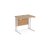 Maestro 25 straight desk 800mm x 600mm - white cantilever leg frame and beech to
