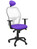 Silla Operativa de oficina Jorquera malla blanca asiento bali lila con cabecero fijo