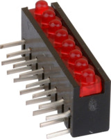 LED-Signalleuchte, rot, 32 mcd, RM 2.54 mm, LED Anzahl: 9