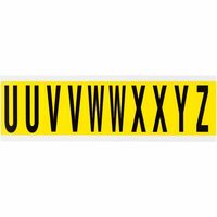 Consecutive numbers and letters for indoor use 22.00 mm x 57.00 mm 3440 U-Z, Black, Yellow, Rectangle, Removable, Black on yellow, Self Adhesive Labels