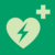 Sicherheitskennzeichnung - Automatisierter externer Defibrillator (AED), Grün