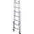Escalera de tijera con peldaños estrechos de aluminio, aptas para escaleras de obra, 2 x 7 peldaños estrechos.