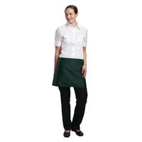 Chef Works Women's Short Bistro Apron in Green Polycotton - 750(W) x 373(L)mm