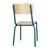 Bolero Cantina Side Chairs in Teal - Wood Seat Pad & Backrest - 4 Pack - 470 mm