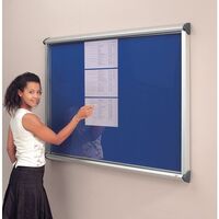 Sheild® Deluxe, top hinged, lockable office noticeboards - 9 x A4