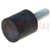 Vibroisolation foot; Ø: 10mm; H: 10mm; Shore hardness: 55±5; 59N
