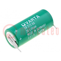 Batterie: Lithium; 3V; 2/3AA,2/3R6; 1350mAh; nicht aufladbar
