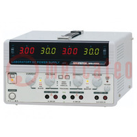 Power supply: laboratory; linear,multi-channel; 0÷30VDC; 0÷3A