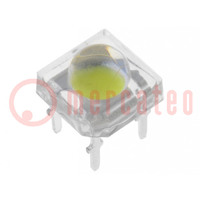 LED Super Flux; 7.62x7.62mm; green; 4200÷5800mcd; 90°; 30mA