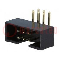 Socket; IDC; male; PIN: 6; angled 90°; THT; gold-plated; 2mm; black
