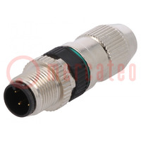 Connettore: M12; spina; PIN: 4; maschio; sul conduttore; IDC; IP67