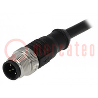 Plug; M12; PIN: 5; male; B code-Profibus; IP65,IP67; 60V; 4A; cables