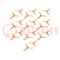 Śmigło; Zestaw: CW x10 + CCW x10; pomarańczowy; Ilość łopatek: 3