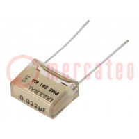 Capacitor: paper; 22nF; 220VAC; 10.2mm; ±10%; THT; PME261; 400VDC